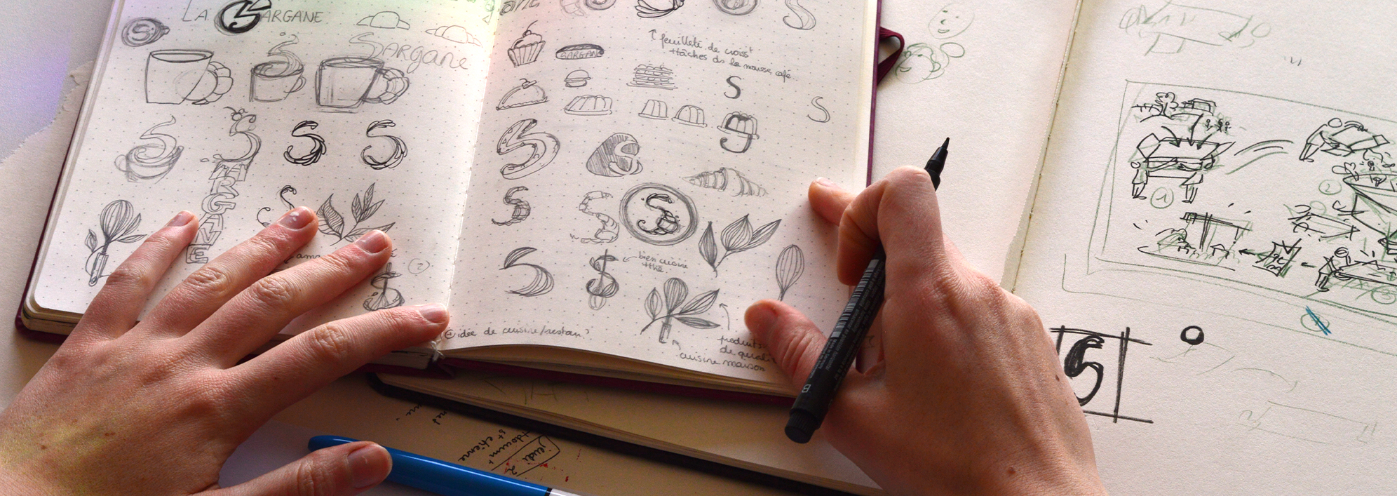 Recherche de logotype et ilustration pédagogique par Prune Charlet